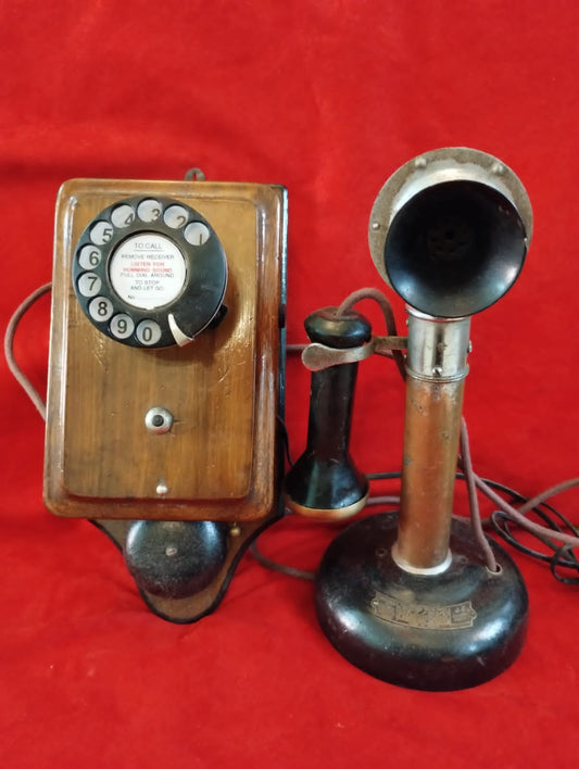 Rotary GPO Stick Telephone with Wooden Bell Box