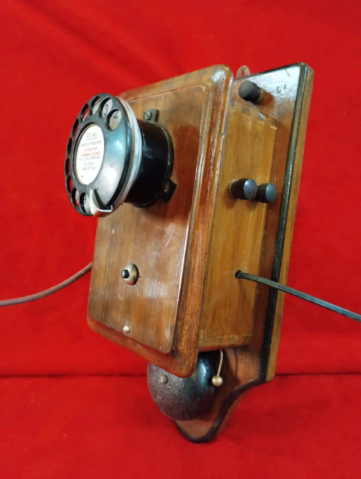 Rotary GPO Stick Telephone with Wooden Bell Box